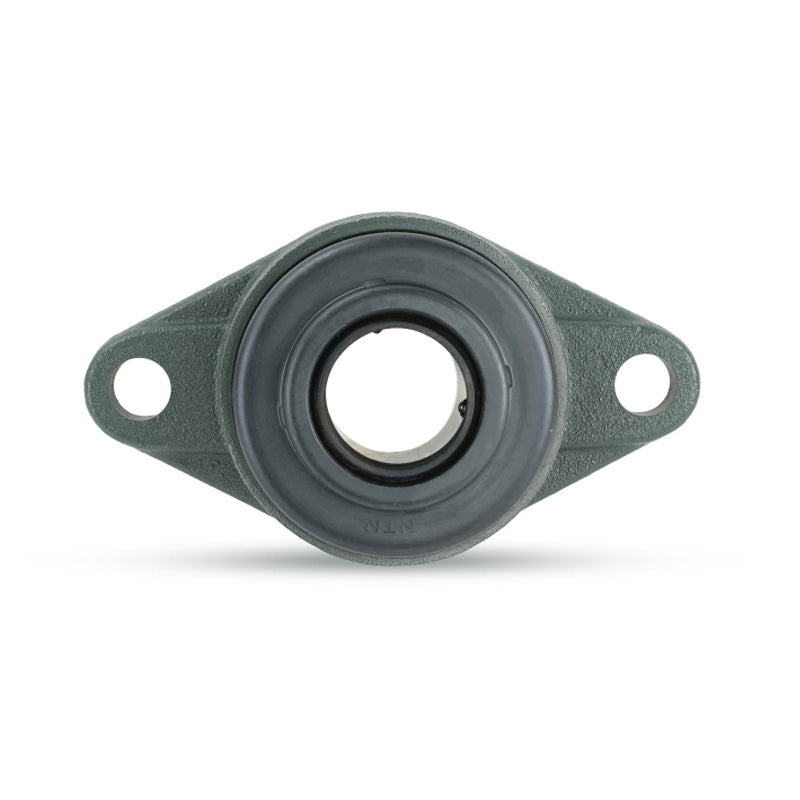 NTN C-UCFL314D1 Metric Two Bolt Oval Cast Iron Flange Housing with 70mm Bore Insert with Cast Iron Cover - Open Version - Allow 2-3 Days