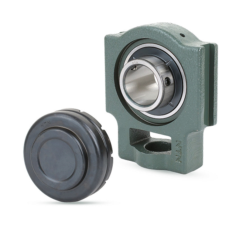 NTN SM-UCTX05-014D1 Imperial Cast Iron Take Up Unit with 7/8 inch Bore Bearing Unit with Steel Plate Cover - Closed Version - Allow 2-3 Days