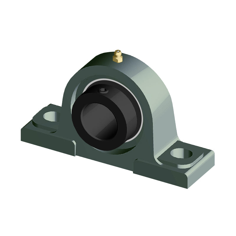 NTN M-UELP213D1 Metric Cast Iron Two Bolt Pillow / Plummer Block Housing with 65mm Eccentric Collar Insert - Allow 2-3 Days