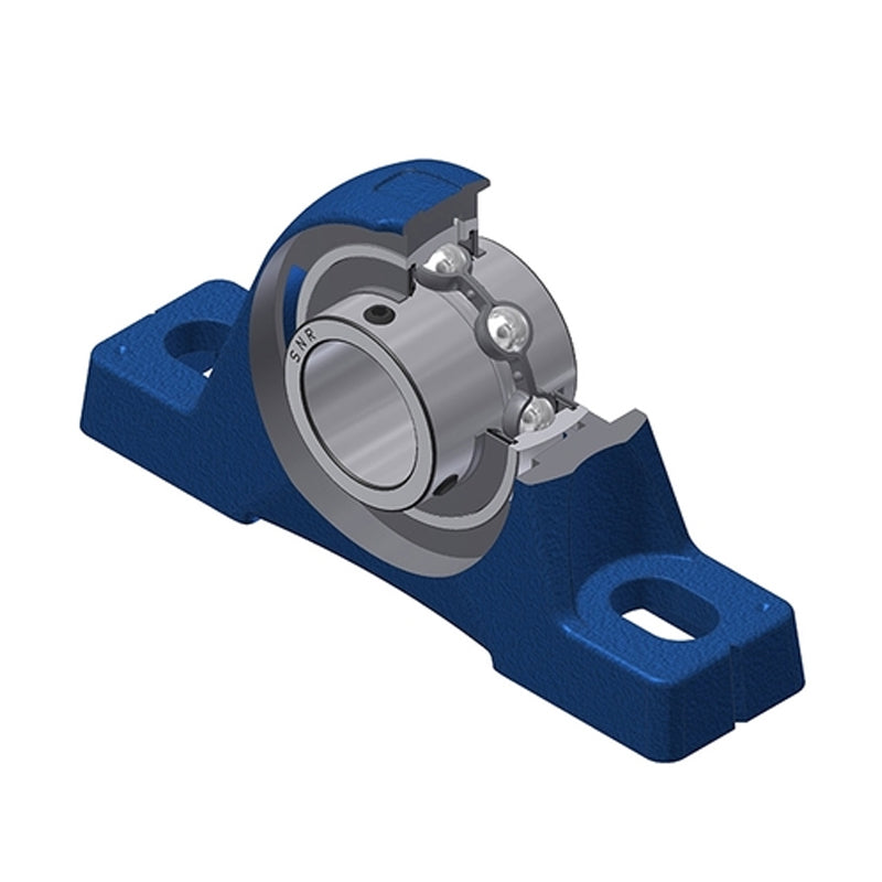 SNR UCPE212N Metric Cast Iron Two Bolt Pillow / Plummer Block Housing with 60mm Bore Insert - Allow 2-3 Days