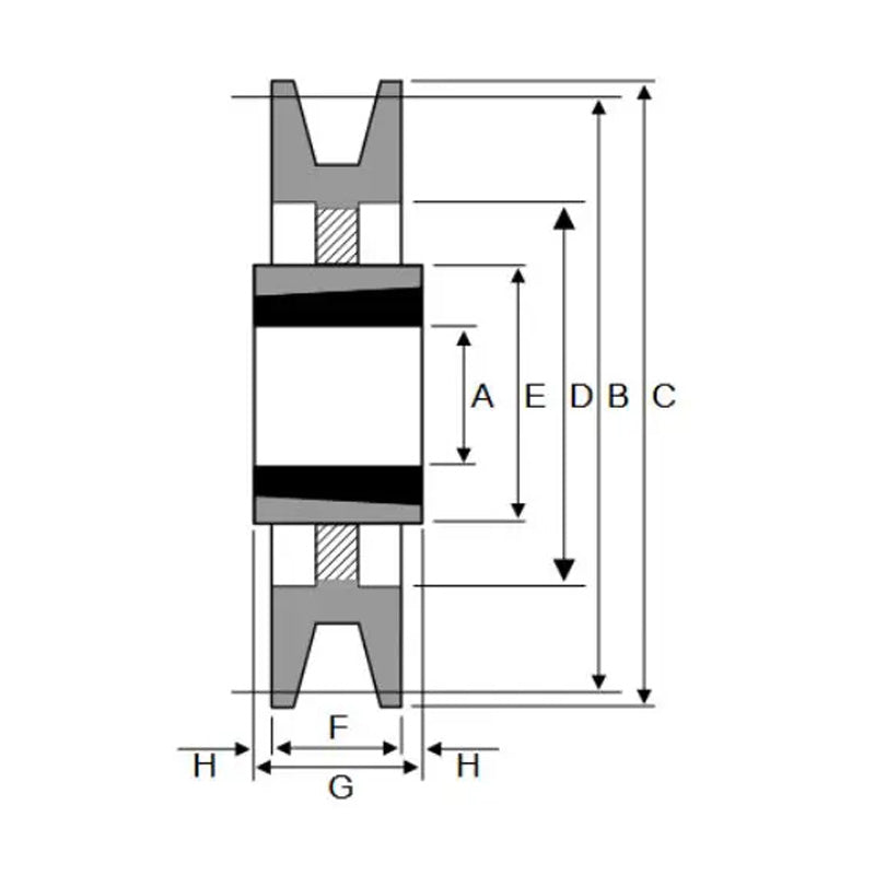 PowerDrive 900X10SPB 900mm Pitch Diameter SPB Section Tapered Locking Bush Type Pulley with 10 Grooves (Bush not Incl.) - Allow 2-3 Days