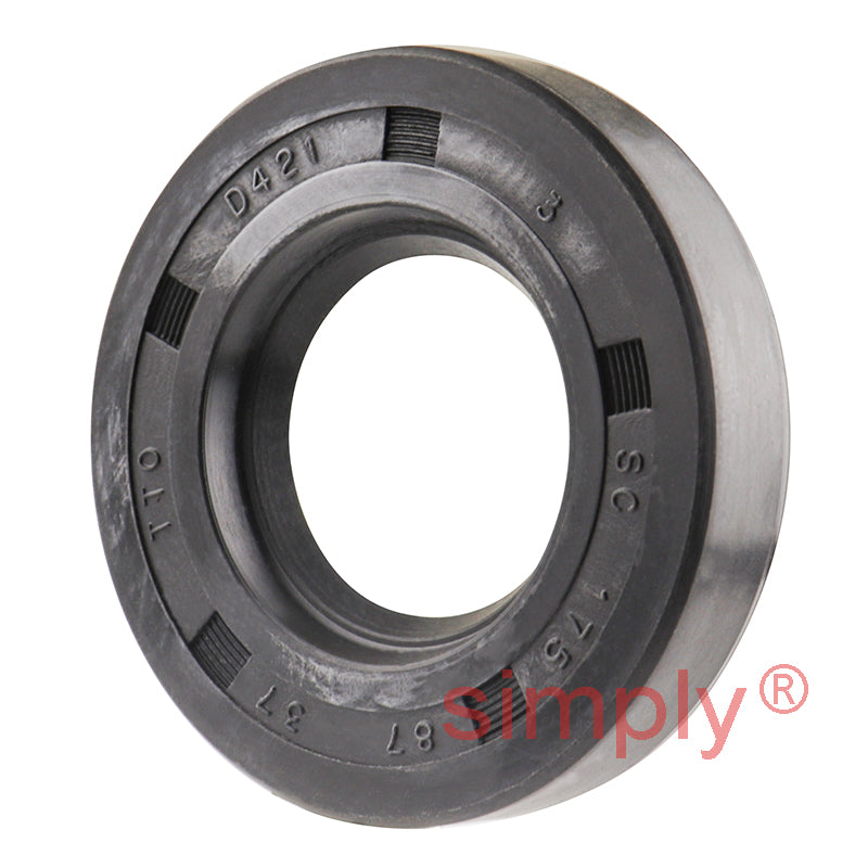 0.87x1.75x0.37 inch Nitrile Rubber Single Lip Rotary Shaft Oil Seal with Garter Spring R21 / SC