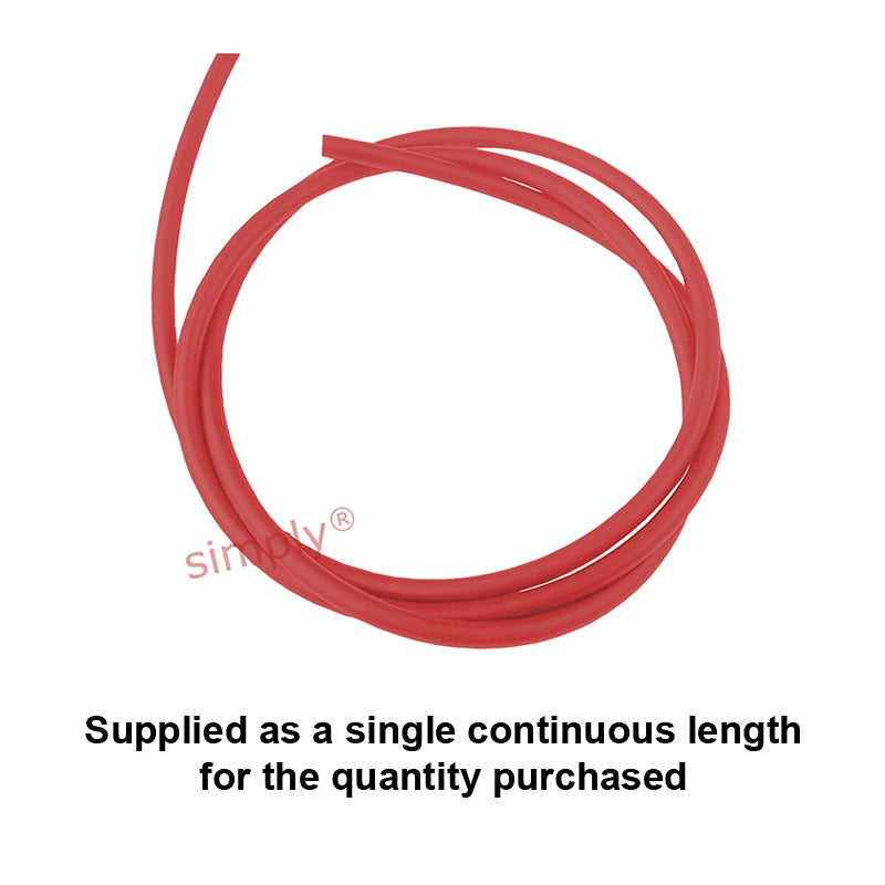 3mm Section RED SILICONE 60 Shore O-Ring Cord - Per Metre