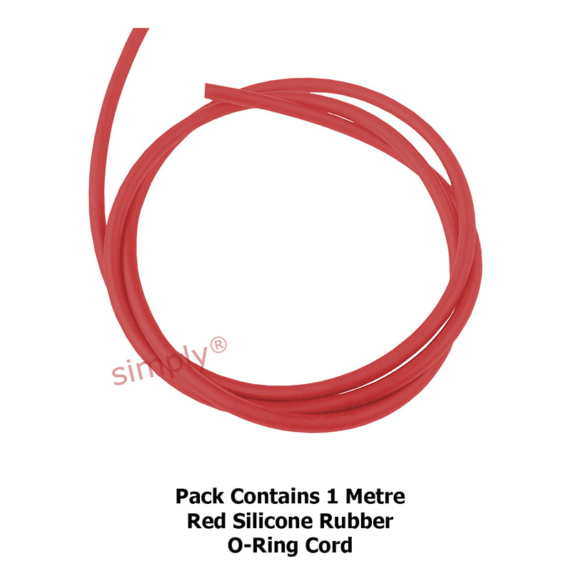 4mm Section RED SILICONE 60 Shore O-Ring Cord - Per Metre