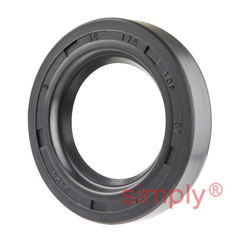 1.06x1.75x0.37 inch Nitrile Rubber Single Lip Rotary Shaft Oil Seal with Garter Spring R21 / SC