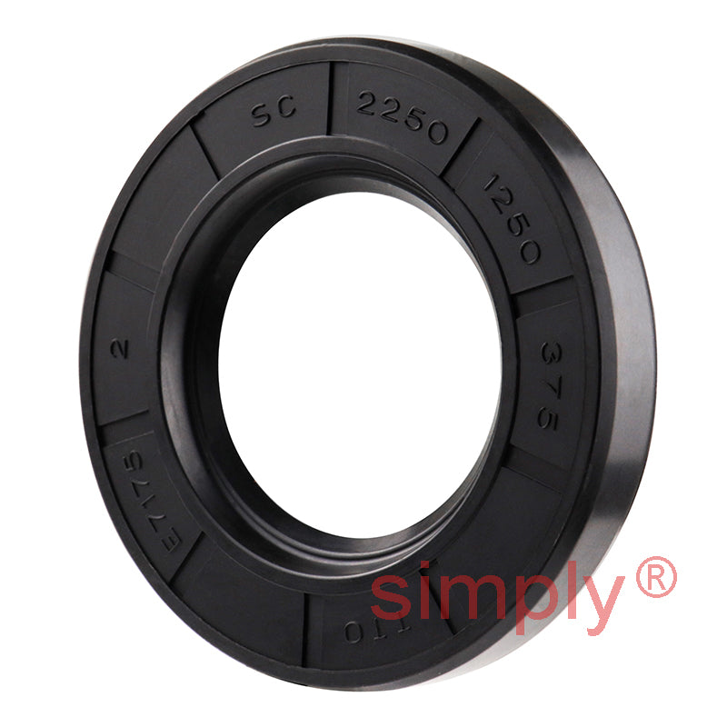1.25x2.25x0.37 inch Nitrile Rubber Single Lip Rotary Shaft Oil Seal with Garter Spring R21 / SC