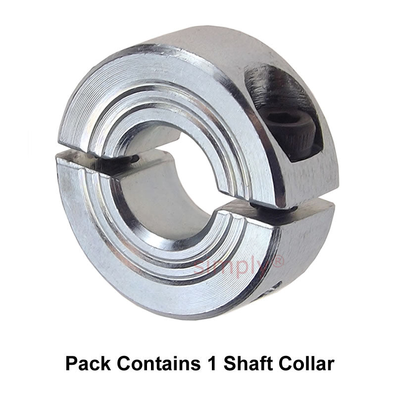 CADB15Z Zinc Plated En8 Steel Double Split Shaft Collar 15x34x13mm with Clamp Bolt