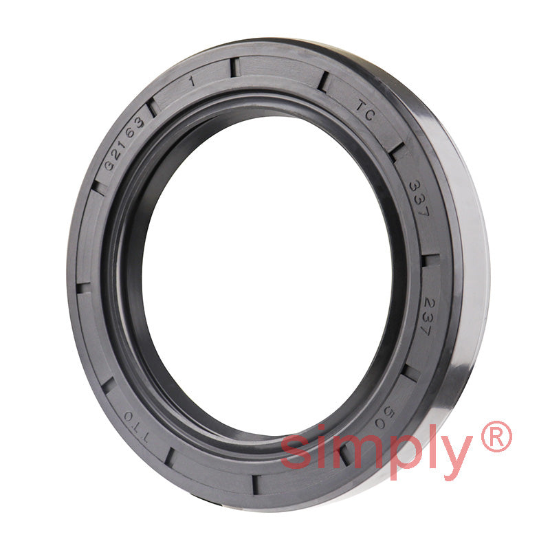 2.37x3.37x0.5 inch Nitrile Rubber Double Lip Rotary Shaft Oil Seal with Garter Spring R23 / TC Style