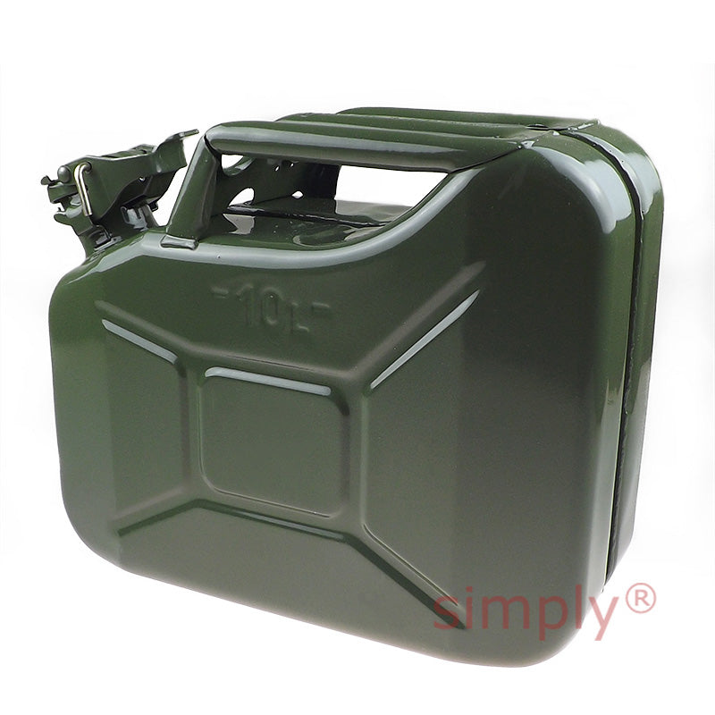 FCG10 Rugged Heavy Duty Metal Fuel Can 10L Green for Petrol Diesel Oil Kerosene Paraffin Gasoline etc