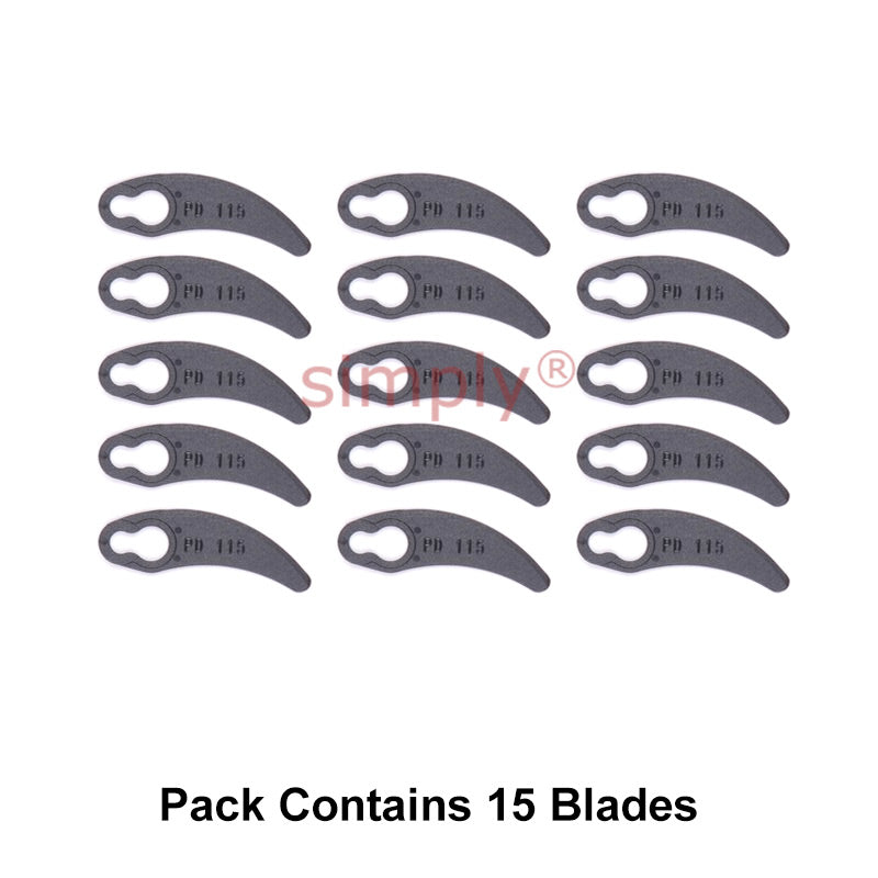 PD115 Lawn Mower Plastic Blades Pack of 15 By ALM