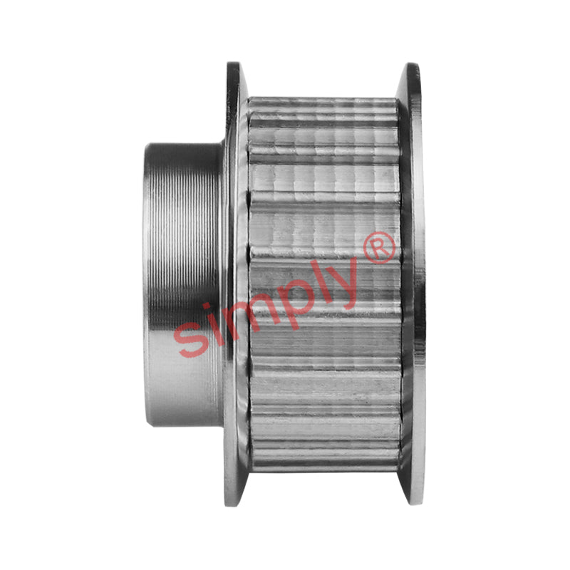 G40T10/28-2 Aluminium Pilot Bore Timing Pulley with Flanges 10mm Pitch 28 Tooth for 25mm Wide Belts