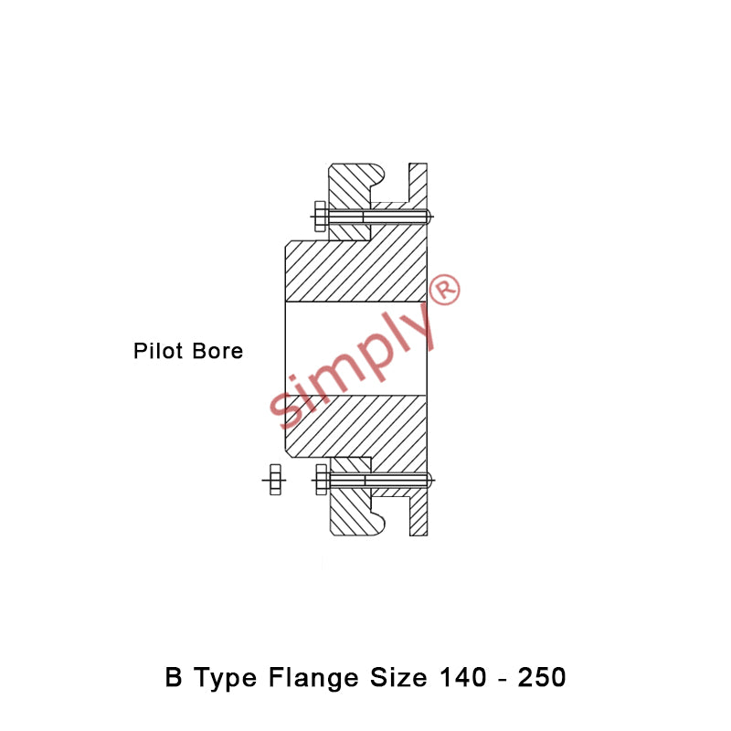 Major Branded F140B-MB Drive Coupling Pilot Bore Max Bore 130mm