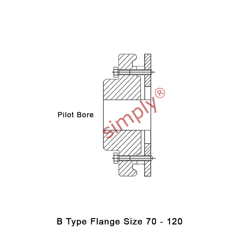Major Branded F120B-MB Drive Coupling Pilot Bore Max Bore 100mm