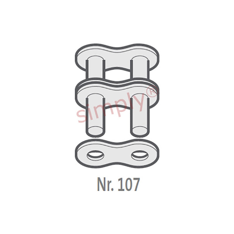 Renold Synergy 24B-2-NO107 BS Duplex Chain Outer Link To Be Riveted 1-1/2 inch Pitch