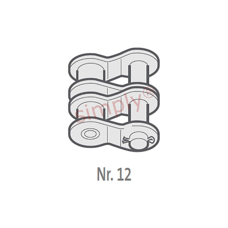 Renold Blue Box 20B-2-NO12 BS Duplex Chain Single Cranked Cottered Link 1-1/4 inch Pitch
