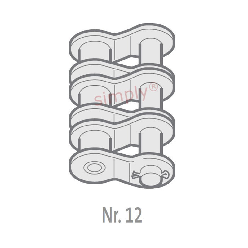 Renold Synergy 20B-3-NO12 BS Triplex Chain Single Cranked Cottered Link 1-1/4 inch Pitch