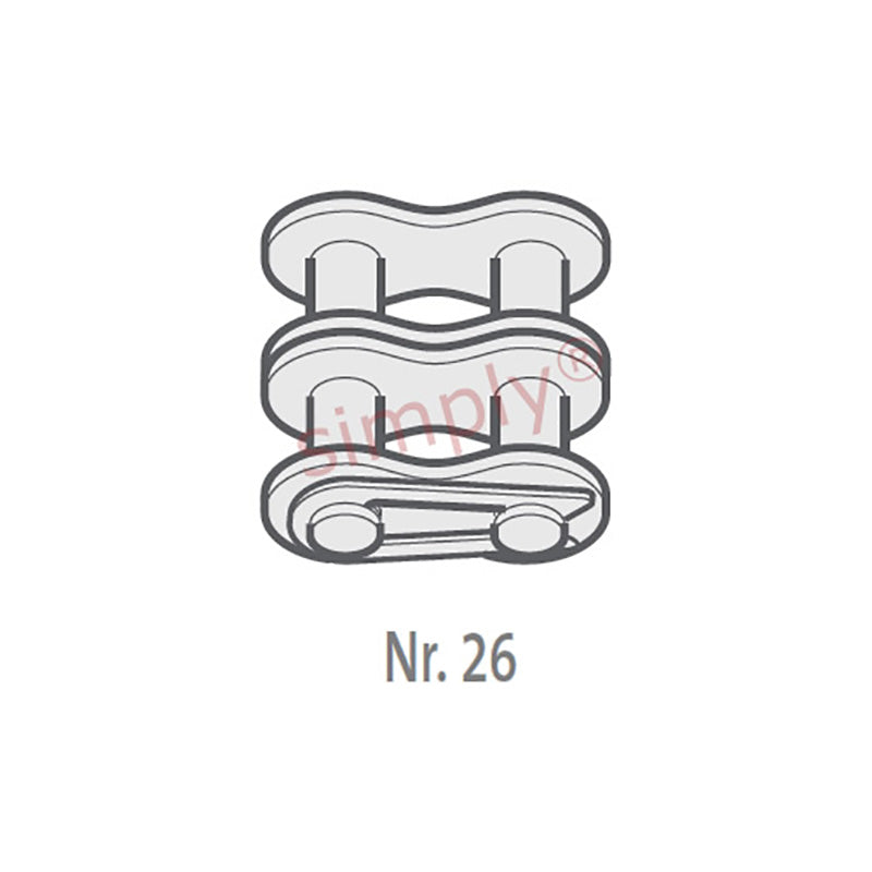Renold SYNO 08B-2-NO26 BS Duplex Chain Connecting Link With Spring Clip 1/2 inch Pitch