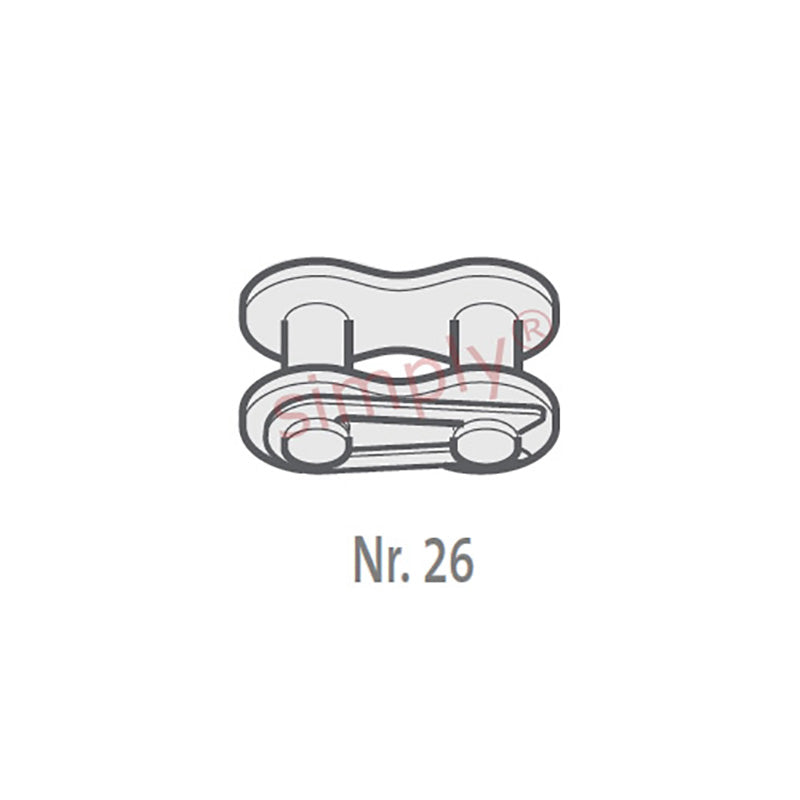 Renold SD 25-1-NO26 ANSI / AS Simplex Chain Connecting Link With Spring Clip 1/4 inch Pitch