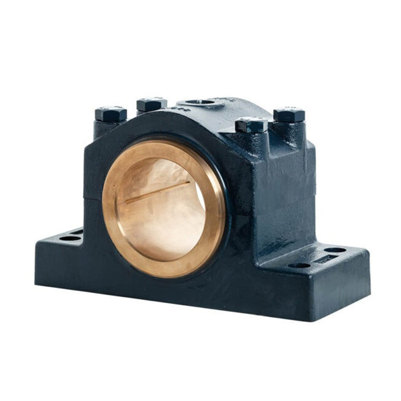 Major Brand DIN506-70M Heavy Duty Metric Split Cast Iron Four Bolt Pillow / Plummer Block Housing with 70mm Bore Gunmetal Bush Insert - Allow 3-4 Weeks