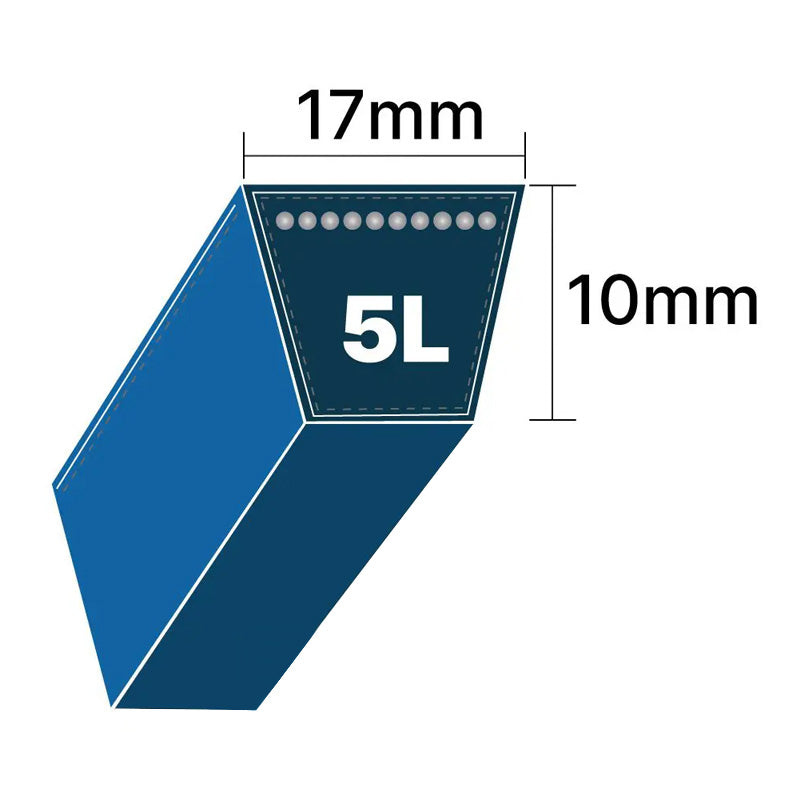 DRY-5L410K 5L Section 17x10mm Blue Cotton Dry Cover Kevlar Re-inforced Mower Wrapped V-Belt