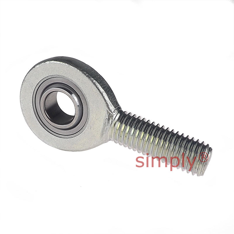 Fluro EAL10D Left Hand Zinc Plated Steel / Steel Maintenance Free Male Plain Rod End M10 Thread