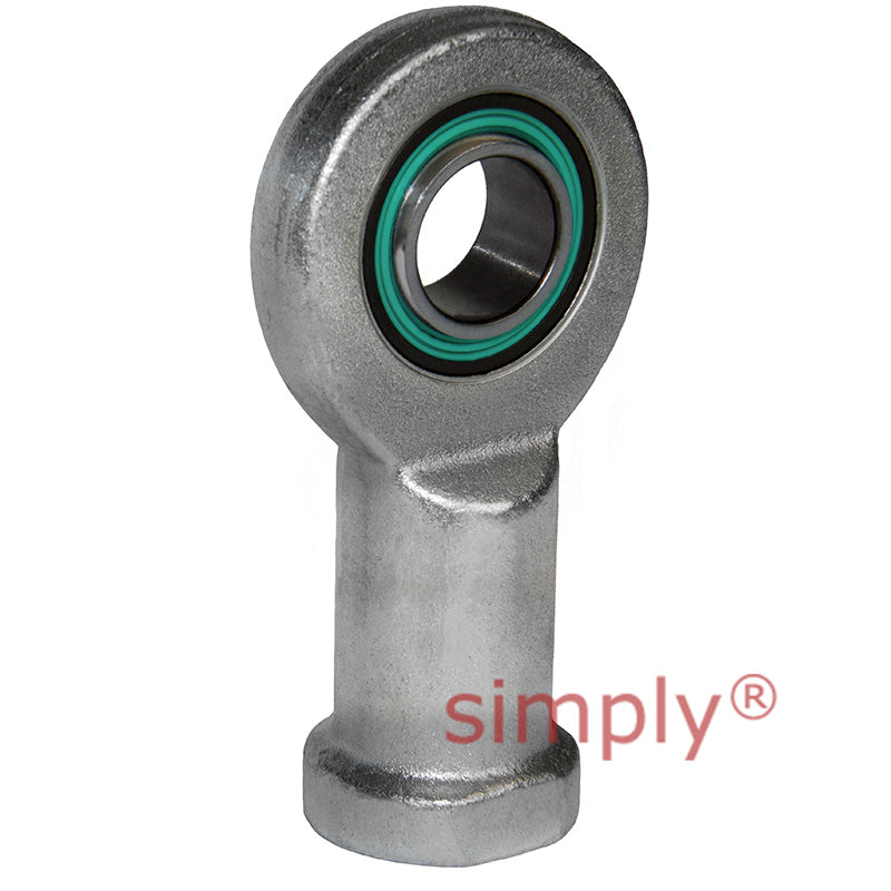 Fluro EIL20D2RS Left Hand Zinc Plated Steel Maintenance Free Female Plain Rod End M20x1.5 Thread