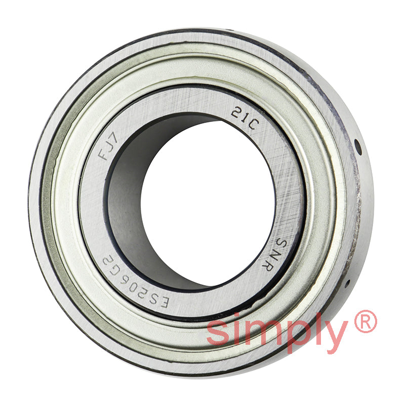 SNR ES206G2 Metric Flatback Spherical Outer Bearing Insert 30mm Bore 62mm Outside Diameter with Eccentric Collar