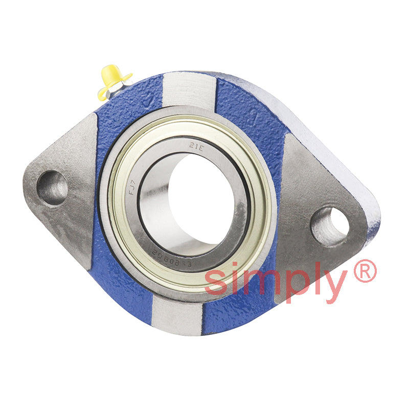 SNR ESFD208 Metric Two Bolt Cast Iron Oval Housing with 40mm Bore Eccentric Collar Insert