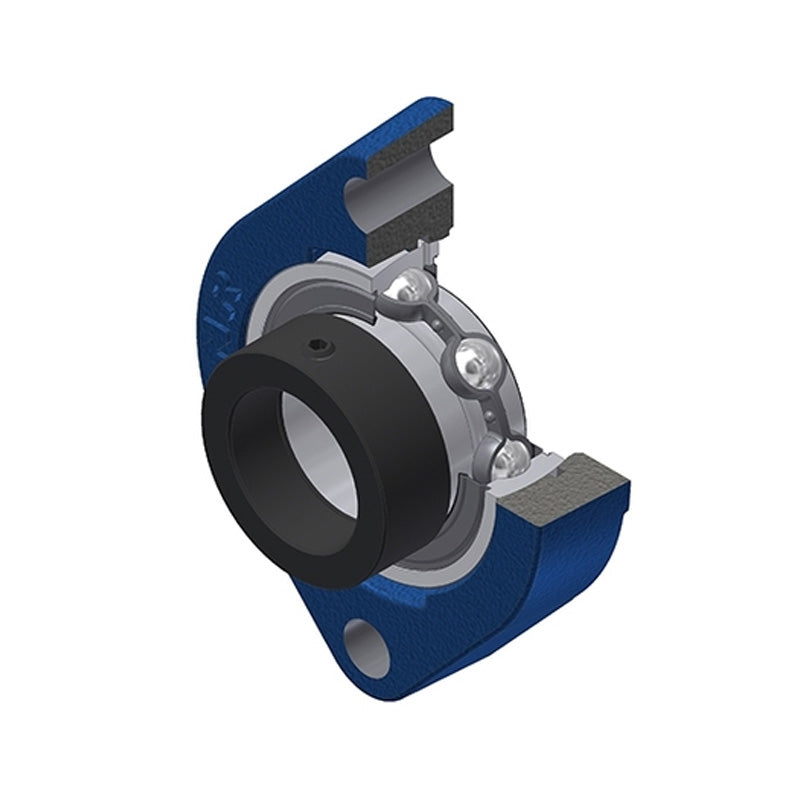 SNR ESFD206 Metric Two Bolt Cast Iron Oval Housing with 30mm Bore Eccentric Collar Insert - Allow 2-3 Days