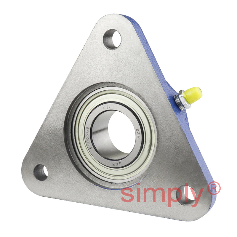 SNR ESFTE206 Metric Three Bolt Cast Iron Triangular Housing Unit with Eccentric Collar Insert 30mm Bore