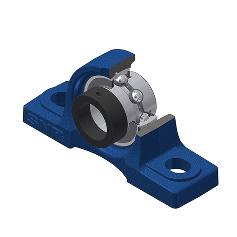 SNR EXP210 Metric Cast Iron Two Bolt Pillow / Plummer Block Housing with 50mm Eccentric Collar Insert