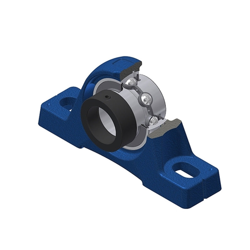 SNR EXPE216 Metric Cast Iron Two Bolt Pillow / Plummer Block Housing with 80mm Eccentric Collar Insert - Allow 2-3 Days