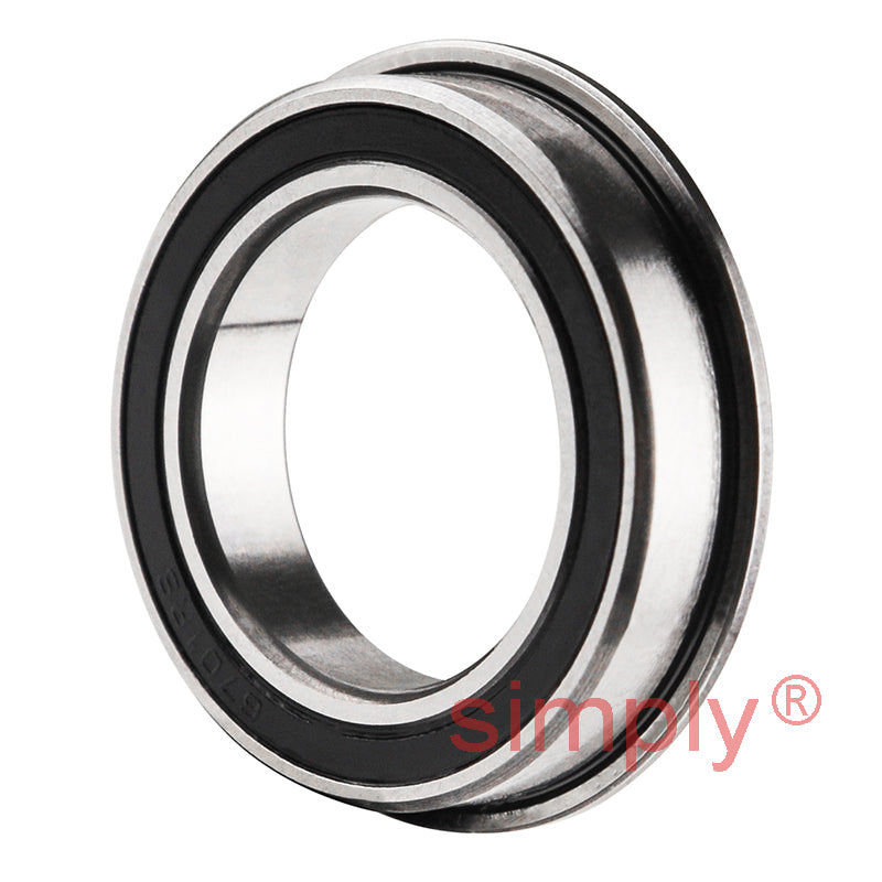 F67012RS Budget Rubber Sealed Flanged Thin Section Deep Groove Ball Bearing 12x18x4mm