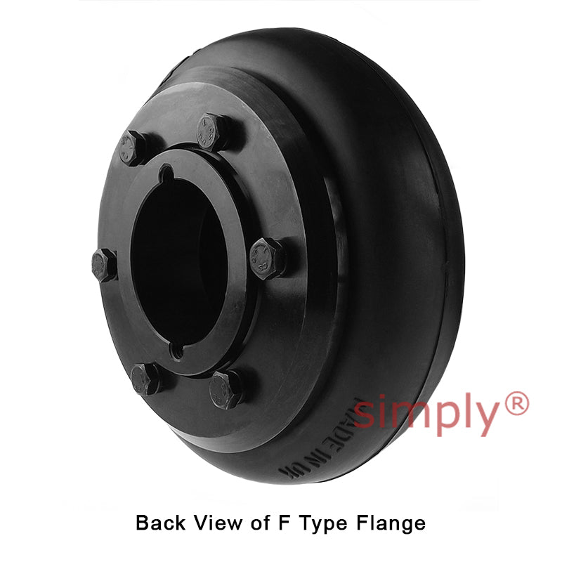 Major Branded F100F/F100F Inner Facing Taper Bores Type Tyre Drive Coupling Assembly with Natural Rubber Tyre