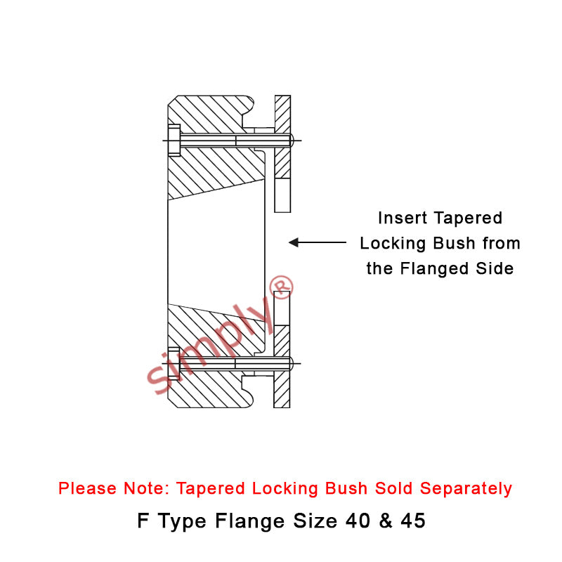Major Branded F40F-MB Drive Coupling Inner Tapered Locking Bush Type Max Bush Bore 25mm / 1 inch