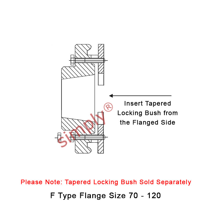 Major Branded F120F-MB Drive Coupling Inner Tapered Locking Bush Type Max Bush Bore 100mm / 4 inch