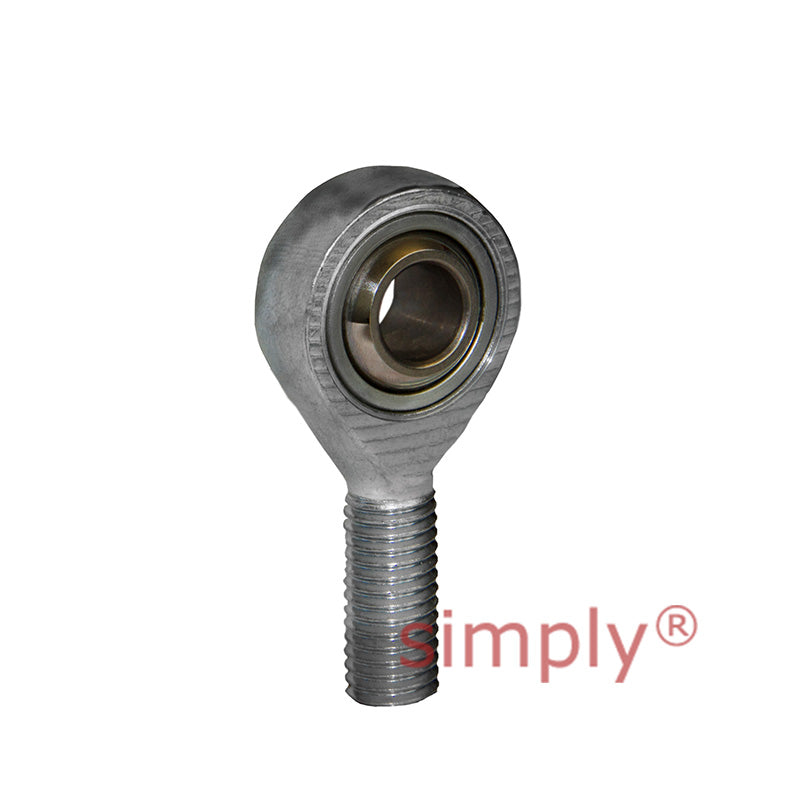 Fluro GALSW06 Left Hand Zinc Plated Steel / PTFE Lined Maintenance Free Male Plain Rod End M6 Thread