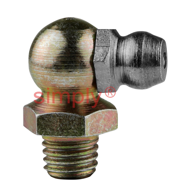 5/16x22 BSF Hardened Mild Steel Zinc Plated 90 deg Hydraulic Grease Nipples - Pack of 500 
