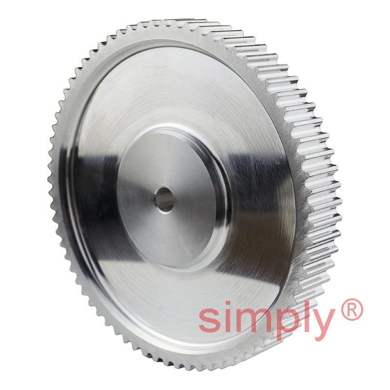 P72-5M-15 - 5mm Pitch 72 Tooth Flangeless HTD Type Aluminium Pilot Bore Timing Pulley for 15mm Wide Belts