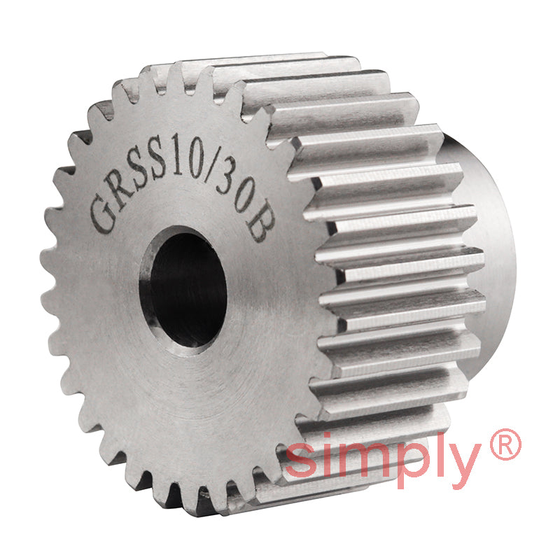 SS10/30B-8 Metric EN8 Spur Gear 30 Tooth 1 Mod Pilot Bored 10mm Or Smaller (H8)
