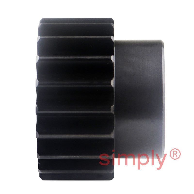 SSB15/20B-8 Metric EN8 Spur Gear 20 Tooth 1.5 Mod Pilot Bored 10mm Or Smaller (H8) Black Oxide Finish
