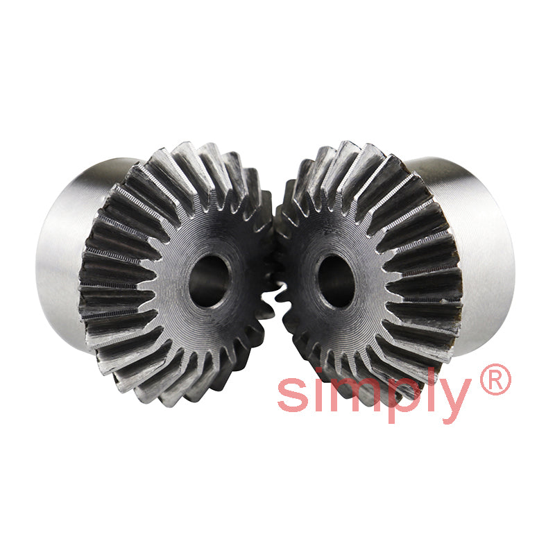 SBM25/19 Metric En8 Steel Mitre Gear (Set of 2) 19 Tooth 2.5 MOD 20 Deg Pressure Angle