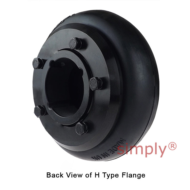 Major Branded F60H/F60B Outer Facing Taper Bore/Pilot Bored Tyre Drive Coupling Assembly with Fire Resistant Antistatic (F.R.A.S) Tyre