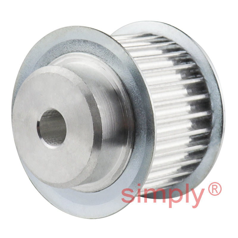 P24-3M-15F - 3mm Pitch 24 Tooth Flanged HTD Type Aluminium Pilot Bore Timing Pulley for 15mm Wide Belts
