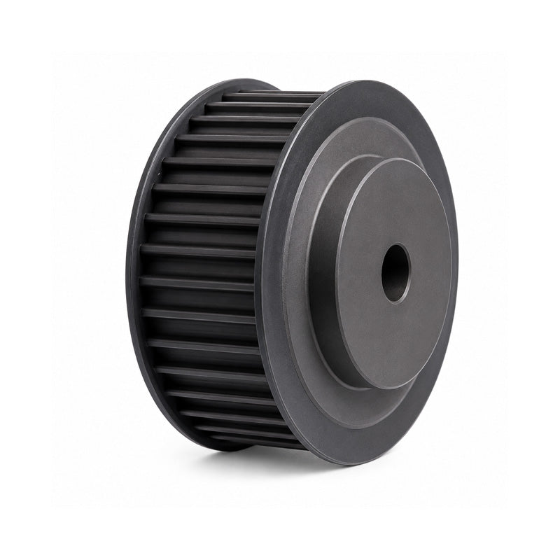 TL28-L-050F - 3/8 inch Pitch 28 Tooth Flanged Tapered Bore Steel Timing Pulley for 1/2 inch Wide Belts
