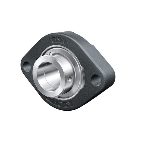 INA FLCTE17XL Two Bolt Cast Iron Oval Housing with Eccentric Collar Insert 17mm Bore