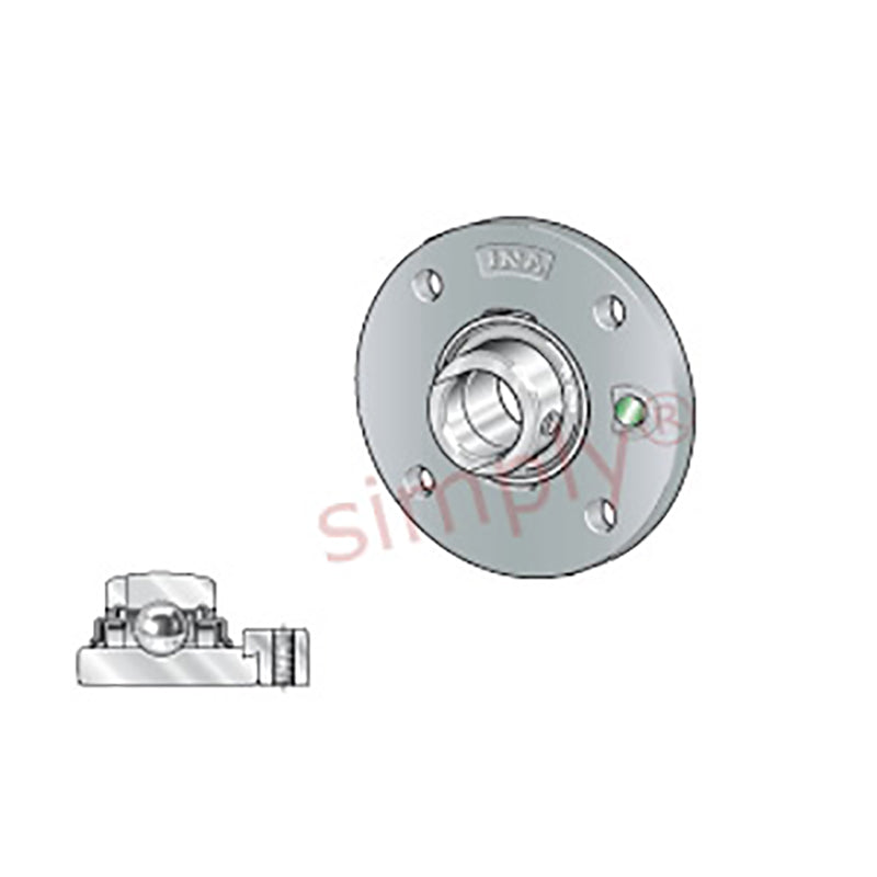 INA RME120XL Four Bolt Cast Iron Round Housing with Eccentric Collar Insert 120mm Bore