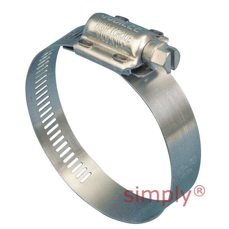 HT080 304 Stainless Steel High Torque Jubilee Clip Adjustment Range 60mm-80mm Band Width 16mm