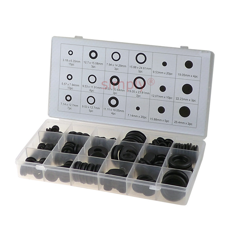 125 Piece Rubber Grommet Assorted Kit