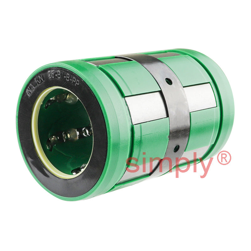 INA KN25BPP Relubricatable Open Linear Ball Bushing with Contact Seals 25x40x58mm